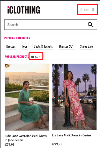 Real world example of go back button