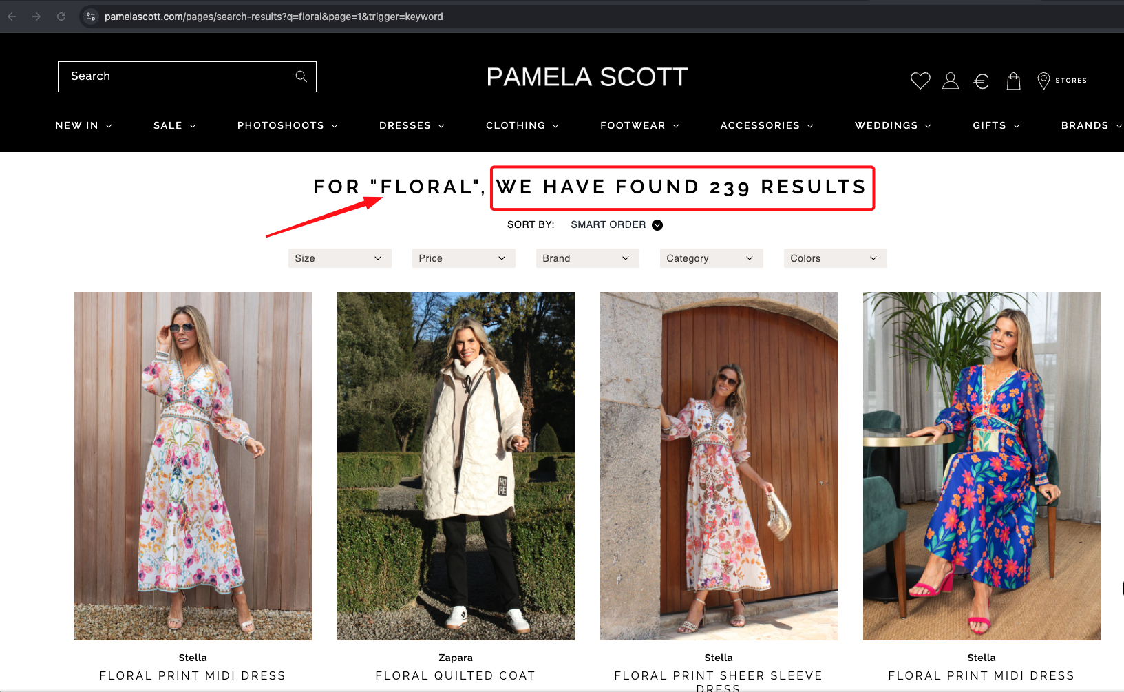 Real world example of the searchandising product