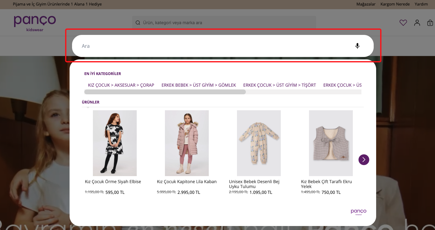 Real world example of the searchbox modal style