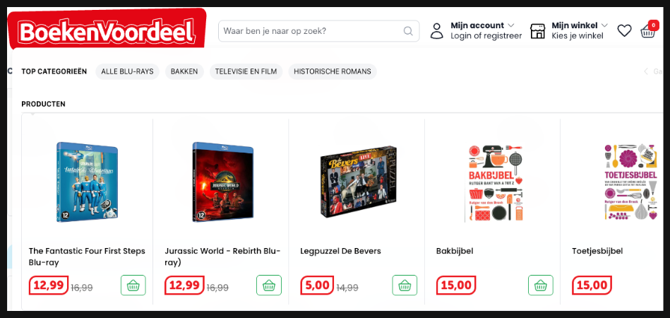Real world example of the searchbox before search with popular searches, popular categories and popular brands