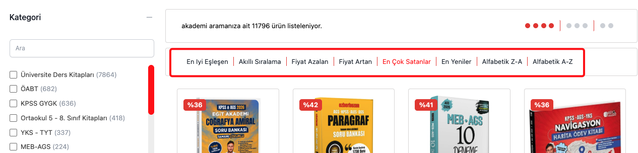Real world example of sorting buttons