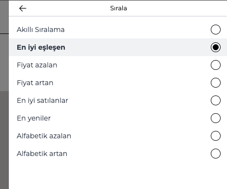 Real world example of sorting modal